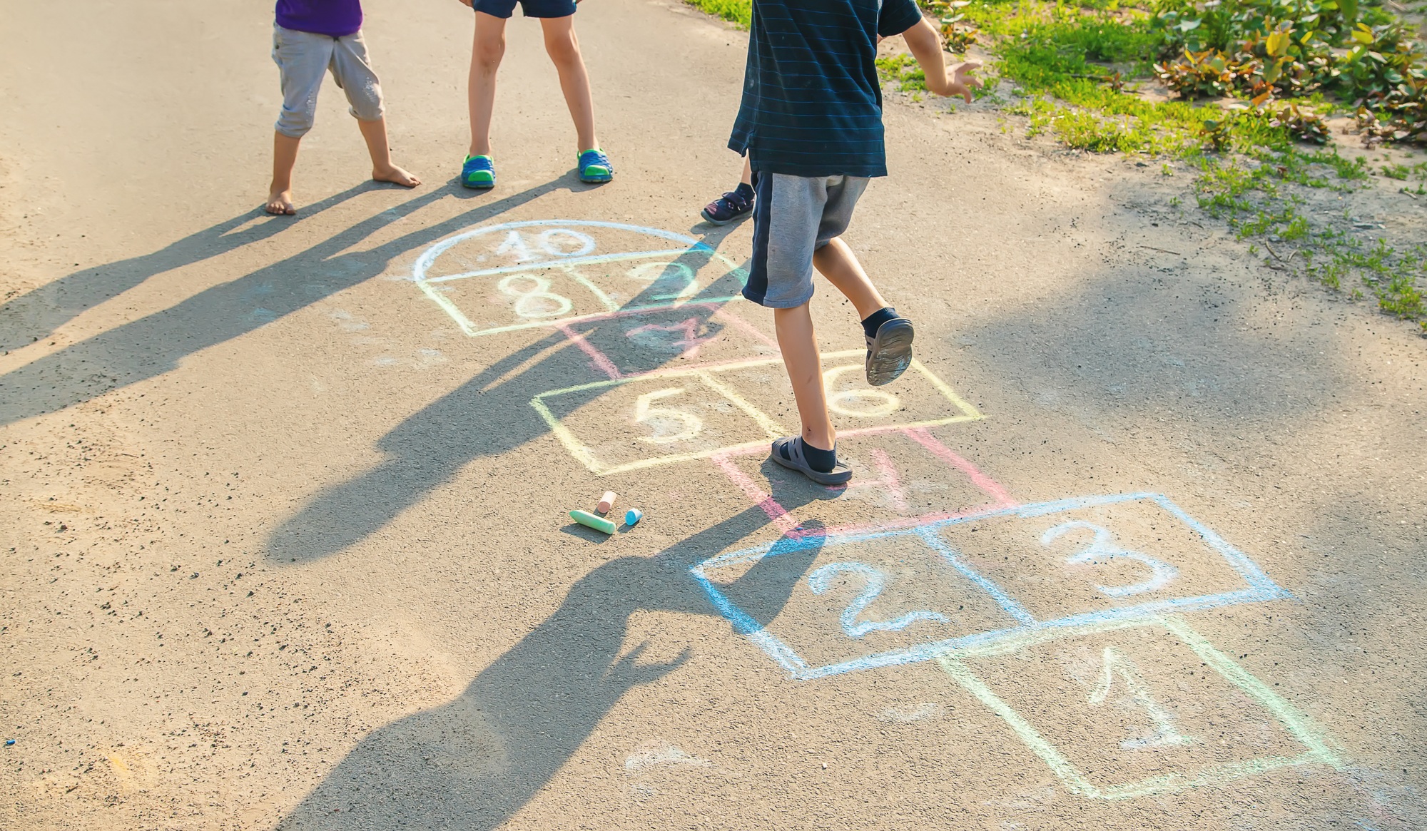 street children's games in classics. Selective focus.