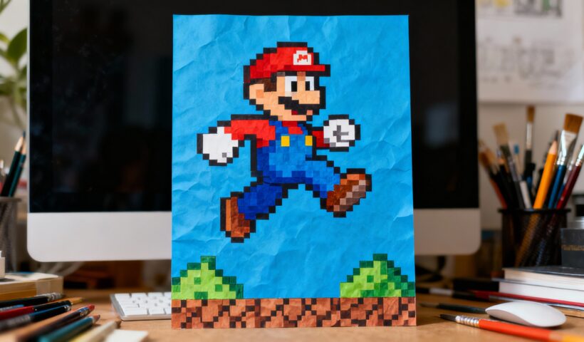 pixel art Mario