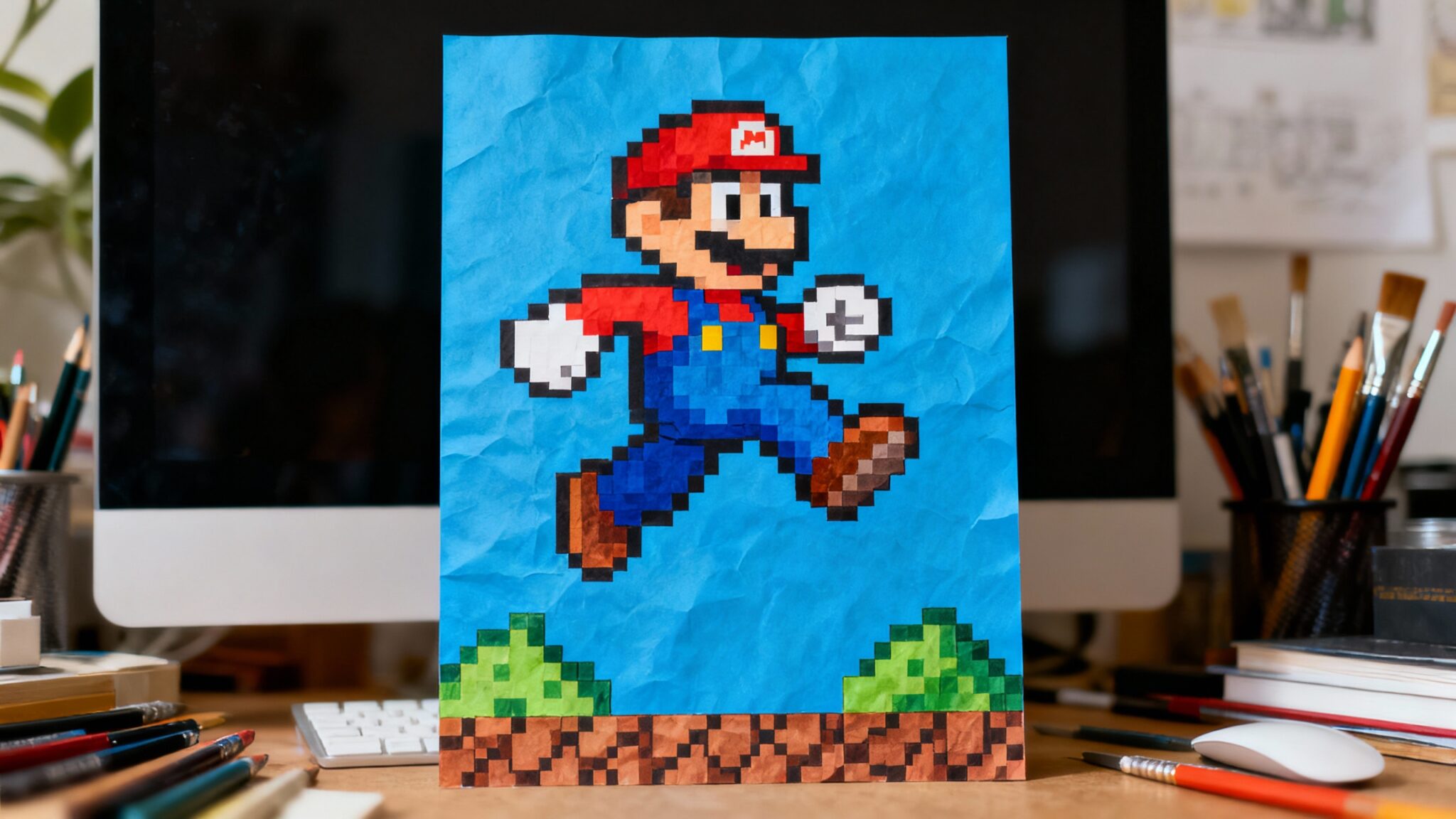 pixel art Mario