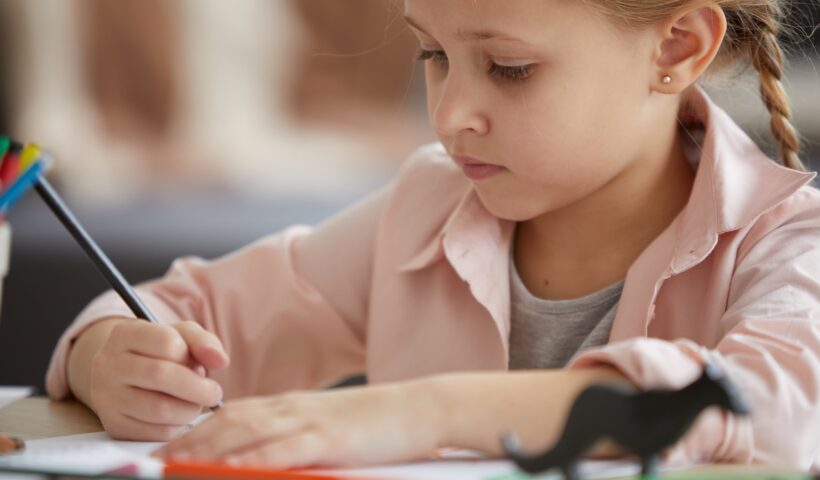 Cute Little Girl Drawing