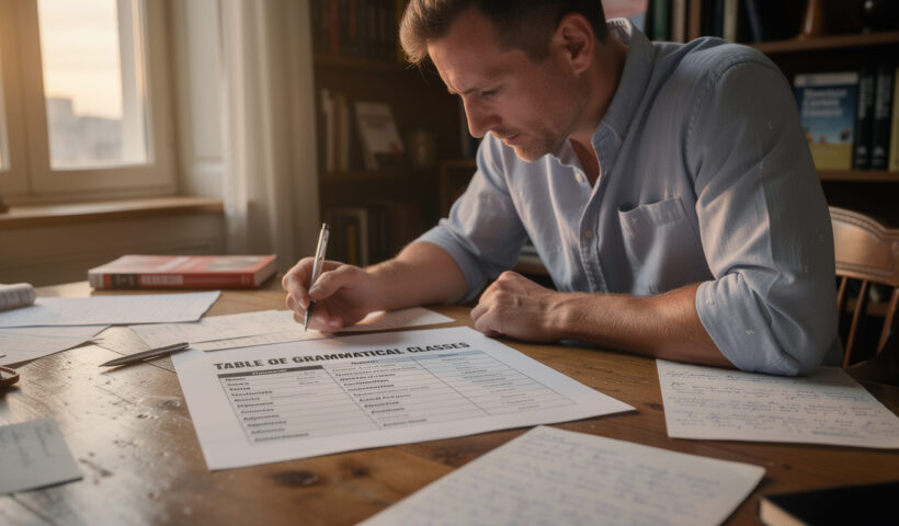 découvrez comment maîtriser le tableau des classes grammaticales pour enrichir votre écriture et mieux structurer vos phrases en français.