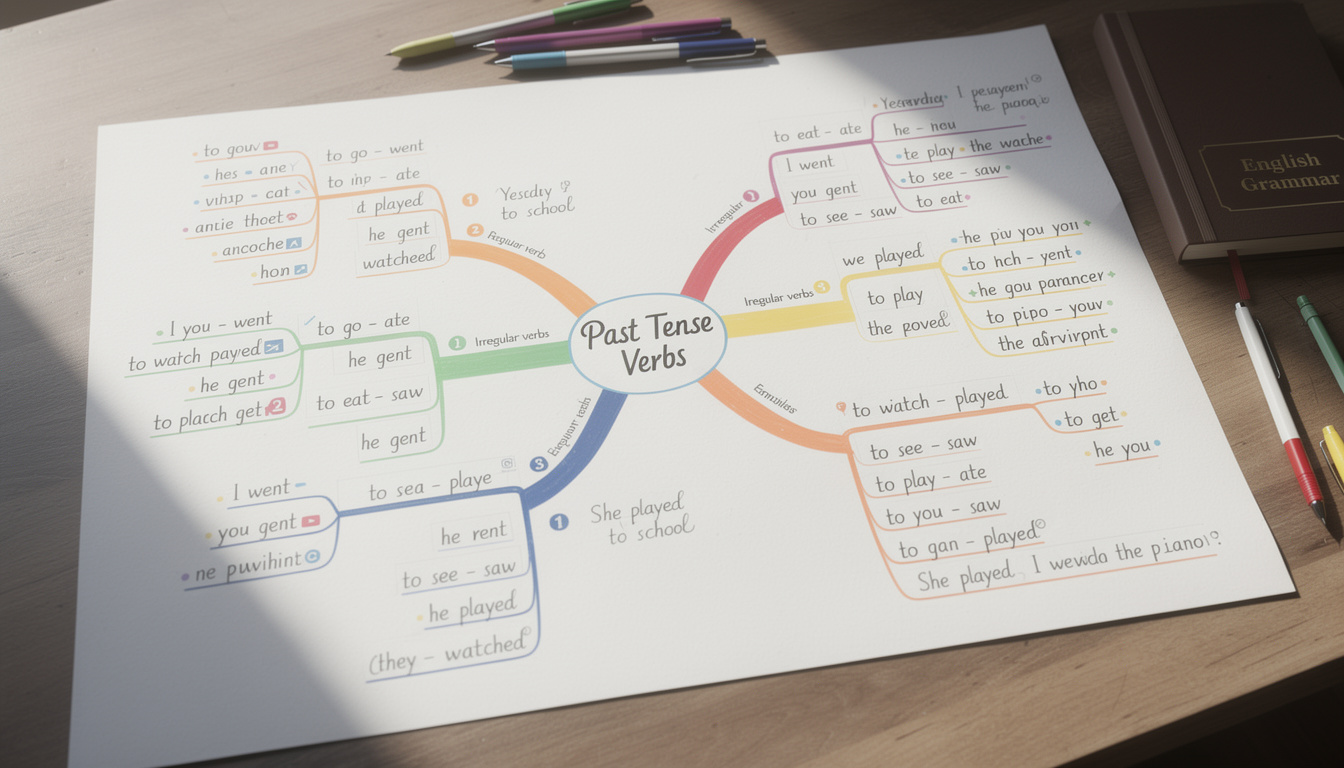 découvrez notre carte mentale complète du prétérit en anglais pour maîtriser facilement la conjugaison de vos verbes et progresser rapidement.